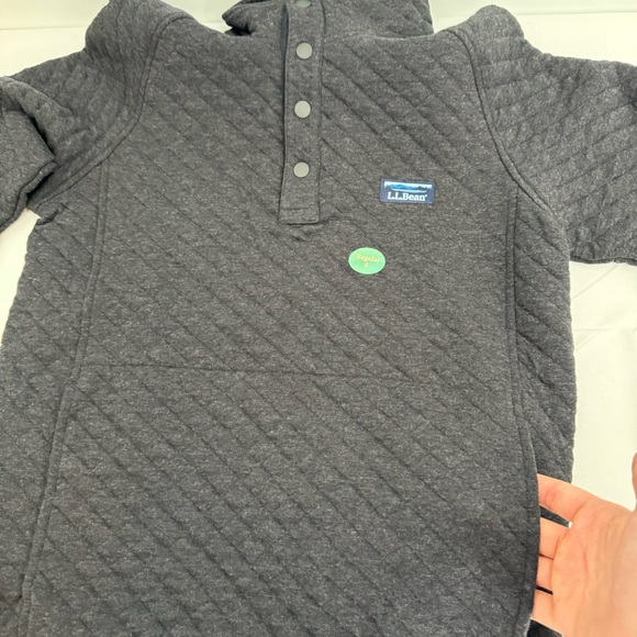 NWT LL Bean Quilted Sweatshirt Men’s S Gray Mock Neck 1/4 Snap - Picture 10 of 12